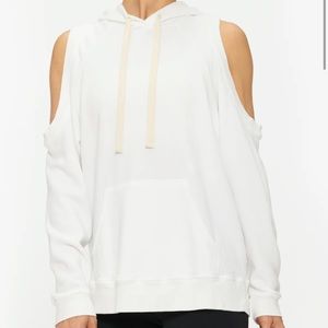 Electric & Rose Ocean Park Open Shoulder Hoodie in Cloud Size XS NWT